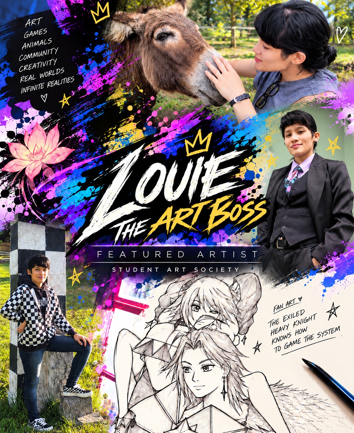 Photo collage of female artist